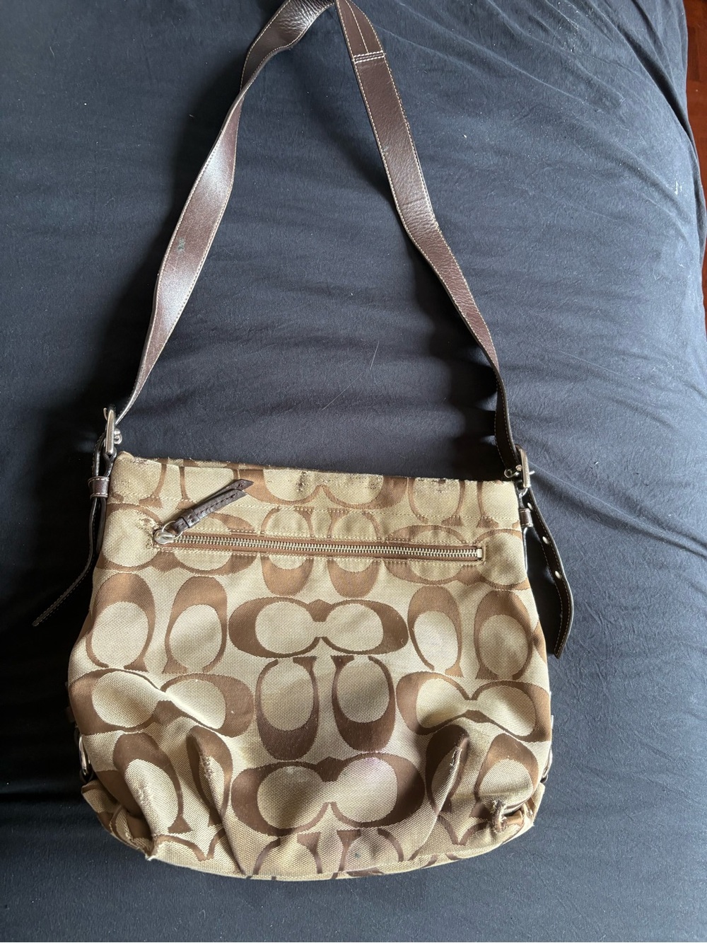 Coach Brown Signature Canvas Shoulder Bag - Picture 2 of 4